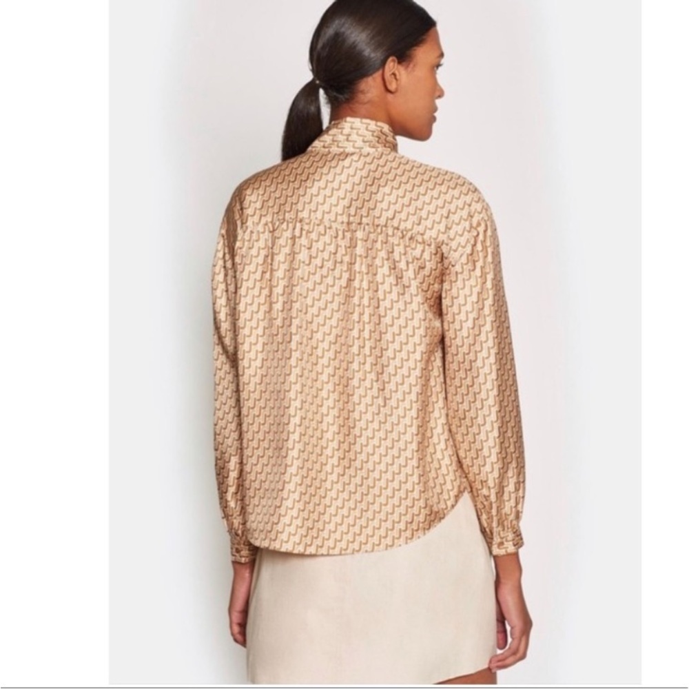 Joie Joslin Silk Printed Blouse in Oak - Picture 6 of 12